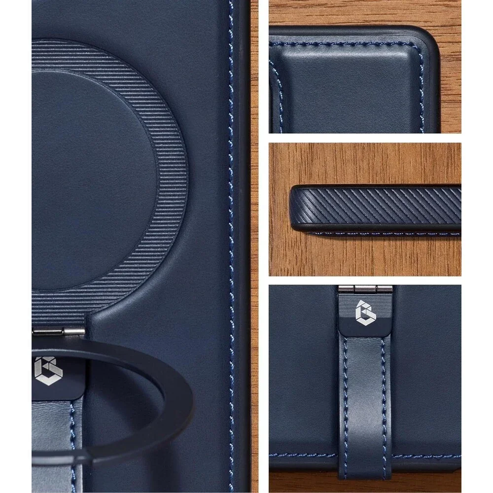 Butaiga for Samsung Galaxy S25 Ultra Case Leather with Stand, Anti-Slip Grip Rin